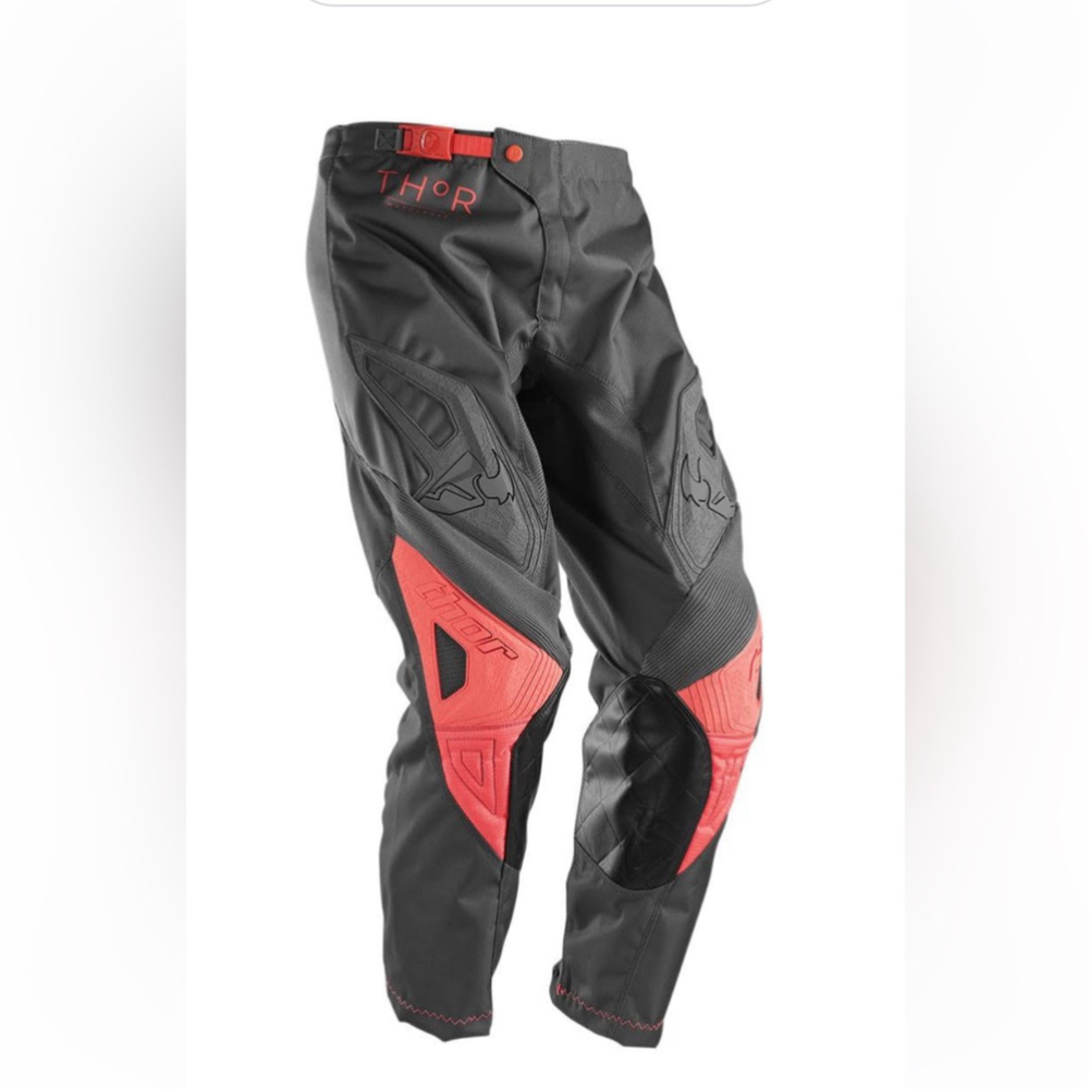 Thor Women's Phase Clutch Pants charcoal coral motocross pants leather sz 5/6